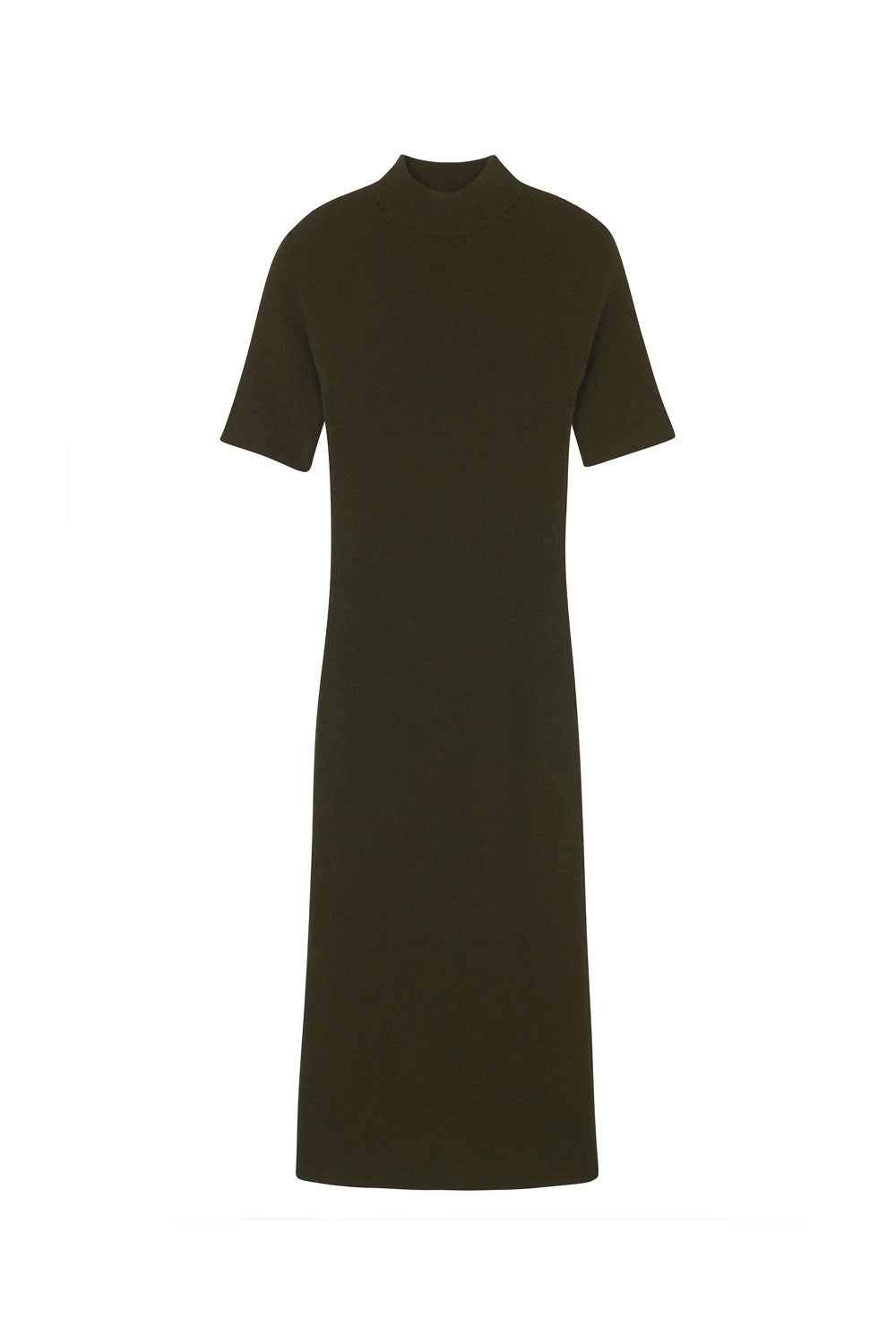 Short-sleeve cashmere long dress khaki | Filippa | Linnea Lund