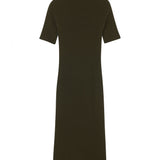 Short-sleeve cashmere long dress khaki | Filippa | Linnea Lund