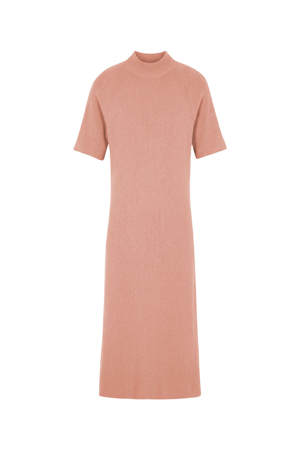 Short-sleeve cashmere long dress pink gold | Filippa | Linnea Lund