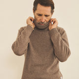 Taupe men cashmere sweater - front view | François | Linnea Lund