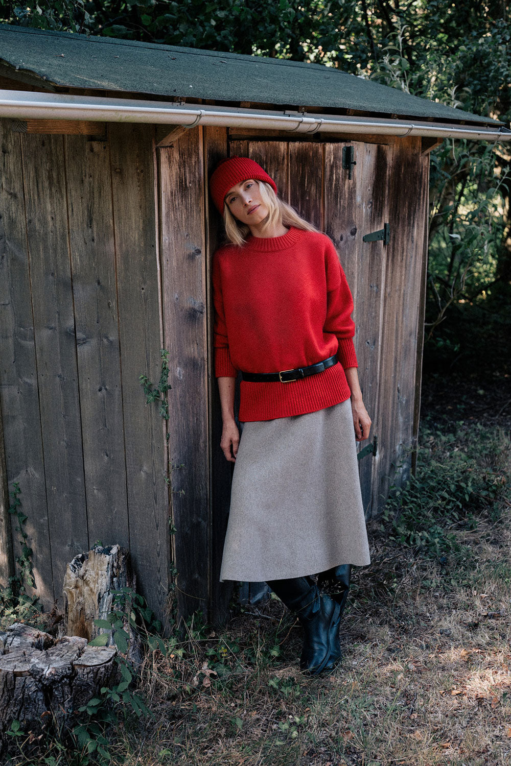 Flash red cashmere sweater women - packshot | Francesca | Linnea Lund
