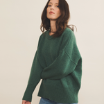 Green cashmere sweater women - front view | Francesca | Linnea Lund