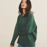 Green cashmere sweater women - front view | Francesca | Linnea Lund
