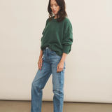 Green cashmere sweater women - side view | Francesca | Linnea Lund