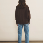 brown chocolate cashmere sweater women - back view | Francesca | Linnea Lund
