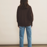brown chocolate cashmere sweater women - back view | Francesca | Linnea Lund