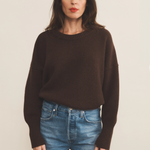 brown chocolate cashmere sweater women - front view | Francesca | Linnea Lund