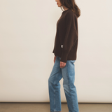 brown chocolate cashmere sweater women - side view | Francesca | Linnea Lund