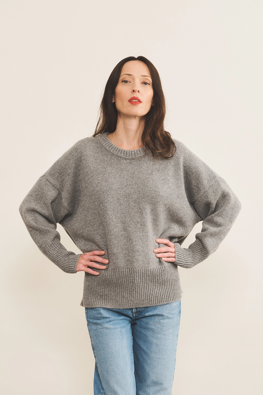 grey cashmere sweater women - front view | Francesca | Linnea Lund