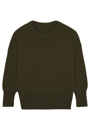 Kaki cashmere sweater women - packshot | Francesca | Linnea Lund