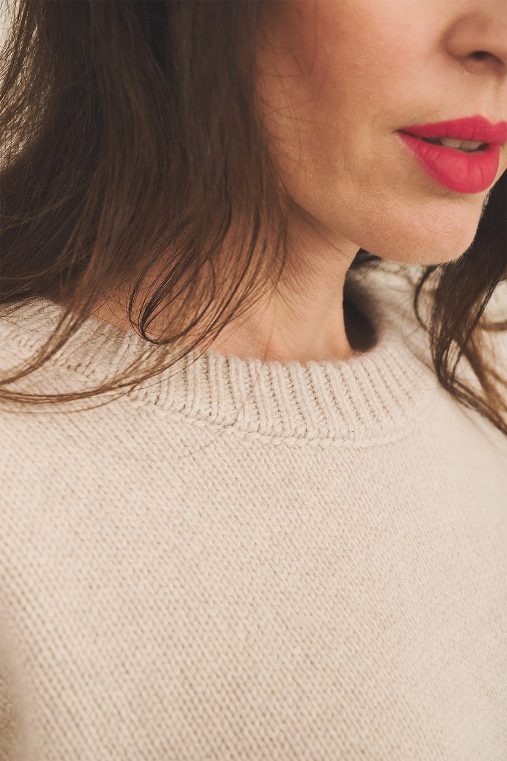 beige cashmere sweater women - focus | Francesca | Linnea Lund