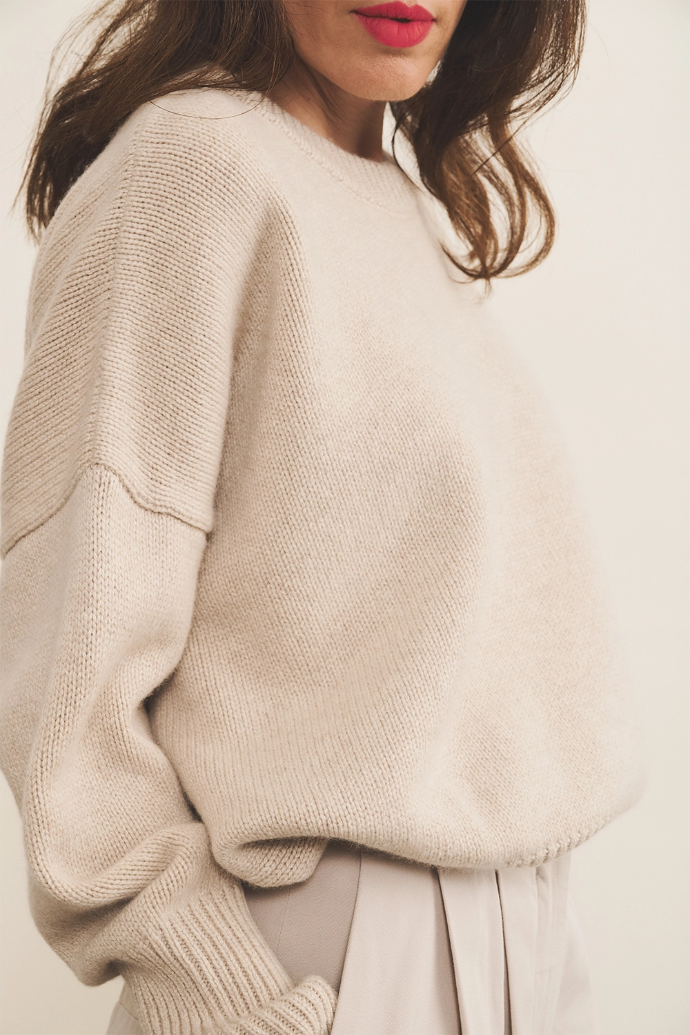 beige cashmere sweater women - focus | Francesca | Linnea Lund
