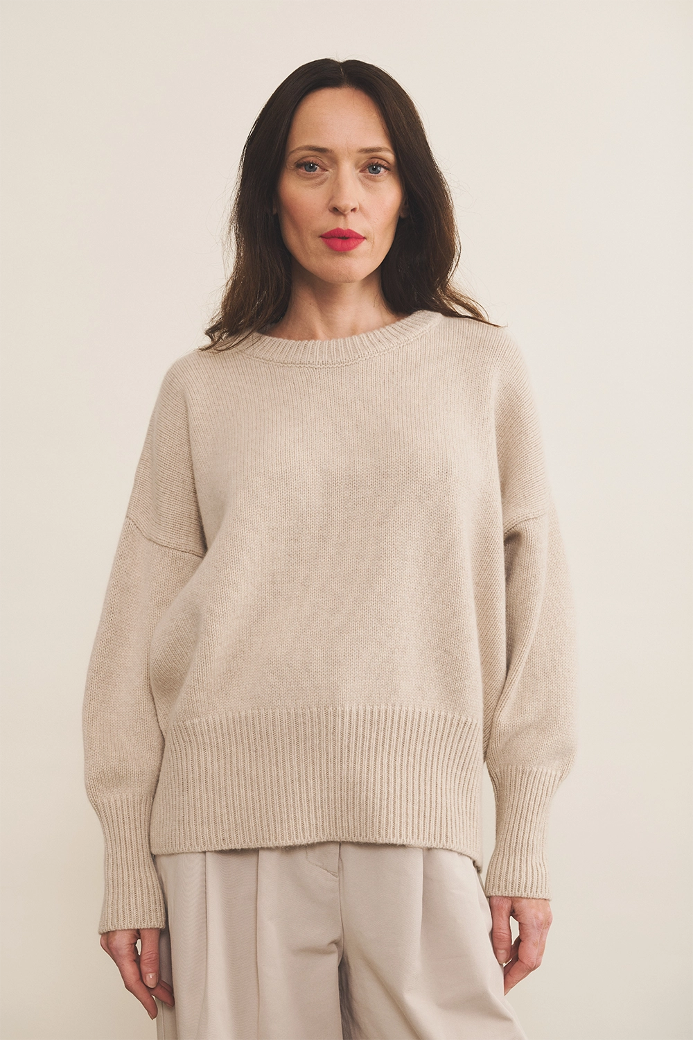 beige cashmere sweater women - look | Francesca | Linnea Lund