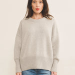 light grey cashmere sweater women - front view | Francesca | Linnea Lund