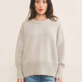 light grey cashmere sweater women - front view | Francesca | Linnea Lund