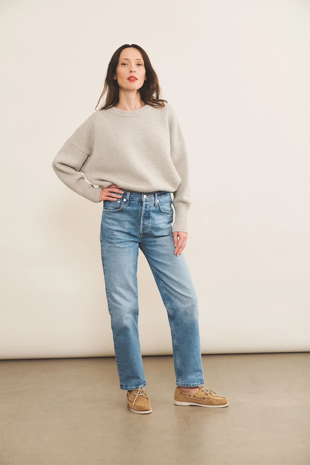 light grey cashmere sweater women - look | Francesca | Linnea Lund