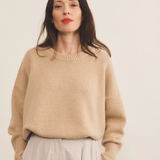 light camel cashmere sweater women - front view | Francesca | Linnea Lund