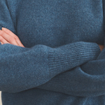 blue denim cashmere sweater women - focus | Francesca | Linnea Lund