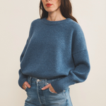 blue denim cashmere sweater women - look | Francesca | Linnea Lund