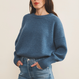 blue denim cashmere sweater women - look | Francesca | Linnea Lund