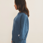 blue denim cashmere sweater women - side view | Francesca | Linnea Lund