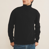 black cashmere sweater men - front view | Francois | Linnea Lund