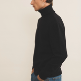 black cashmere sweater men - side view | Francois | Linnea Lund