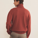 red ochre cashmere sweater men - back view | Francois | Linnea Lund