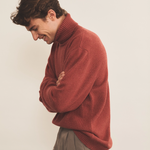 red ochre cashmere sweater men - side view | Francois | Linnea Lund