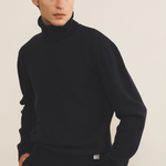 dark blue cashmere sweater men - front view | François | Linnea Lund