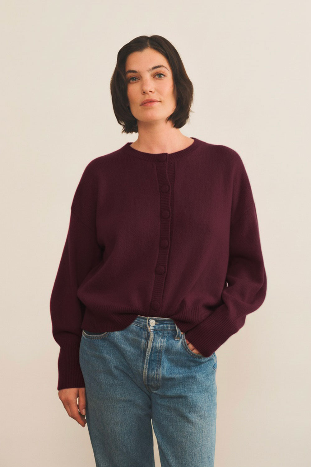 Burgundy women cashmere cardigan | Gabriella | Linnea Lund 