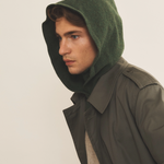 dark green hooded cashmere collar  men - side view | Gilles | Linnea Lund