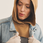 brown macchiato hooded cashmere collar  women - front | Gilles | Linnea Lund