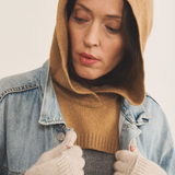 brown macchiato hooded cashmere collar  women - front | Gilles | Linnea Lund