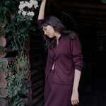 Women lightweight cashmere cardigan burgundy | Grace | Linnea Lund