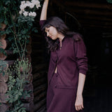 Women lightweight cashmere cardigan burgundy | Grace | Linnea Lund