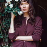Women lightweight cashmere cardigan burgundy | Grace | Linnea Lund