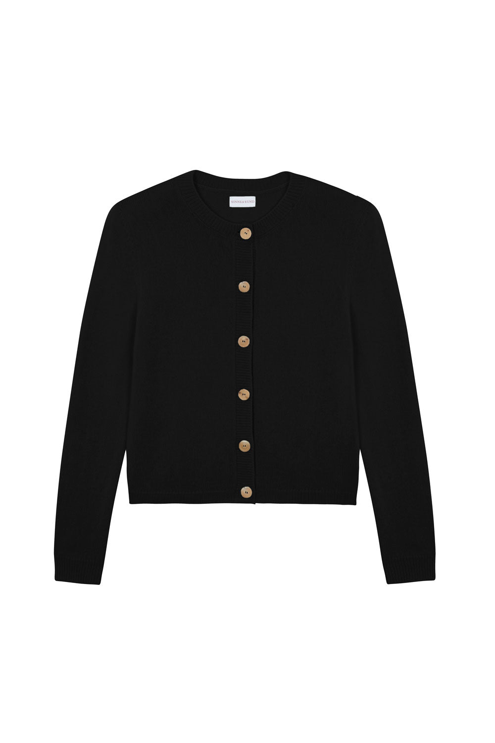 black fitted cashmere cardigan | Greta | Linnea Lund