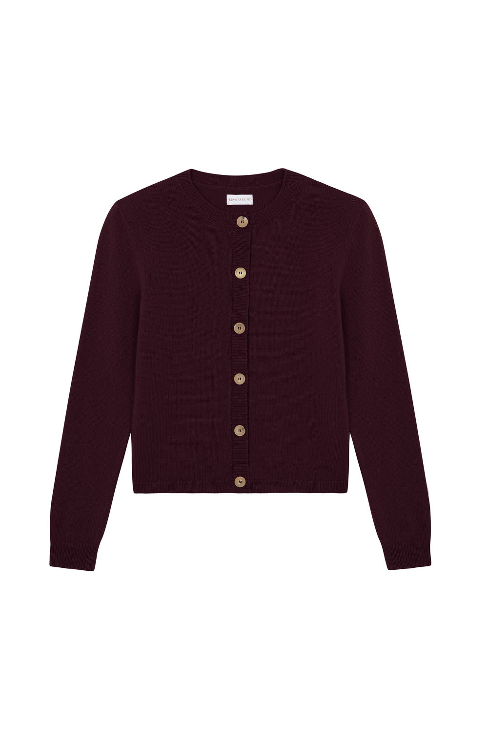 burgundy fitted cashmere cardigan | Greta | Linnea Lund