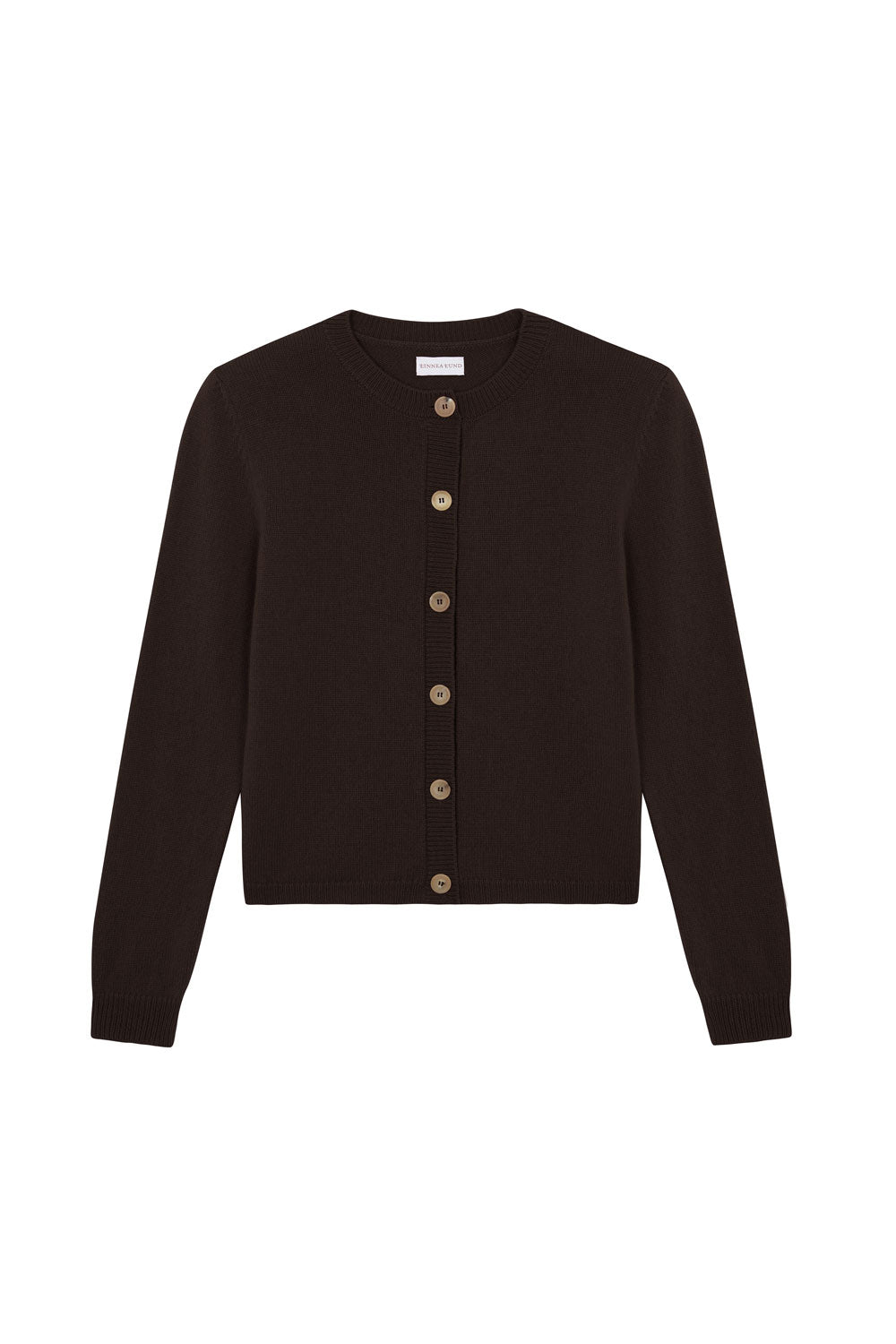dark brown fitted cashmere cardigan | Greta | Linnea Lund