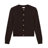 dark brown fitted cashmere cardigan | Greta | Linnea Lund