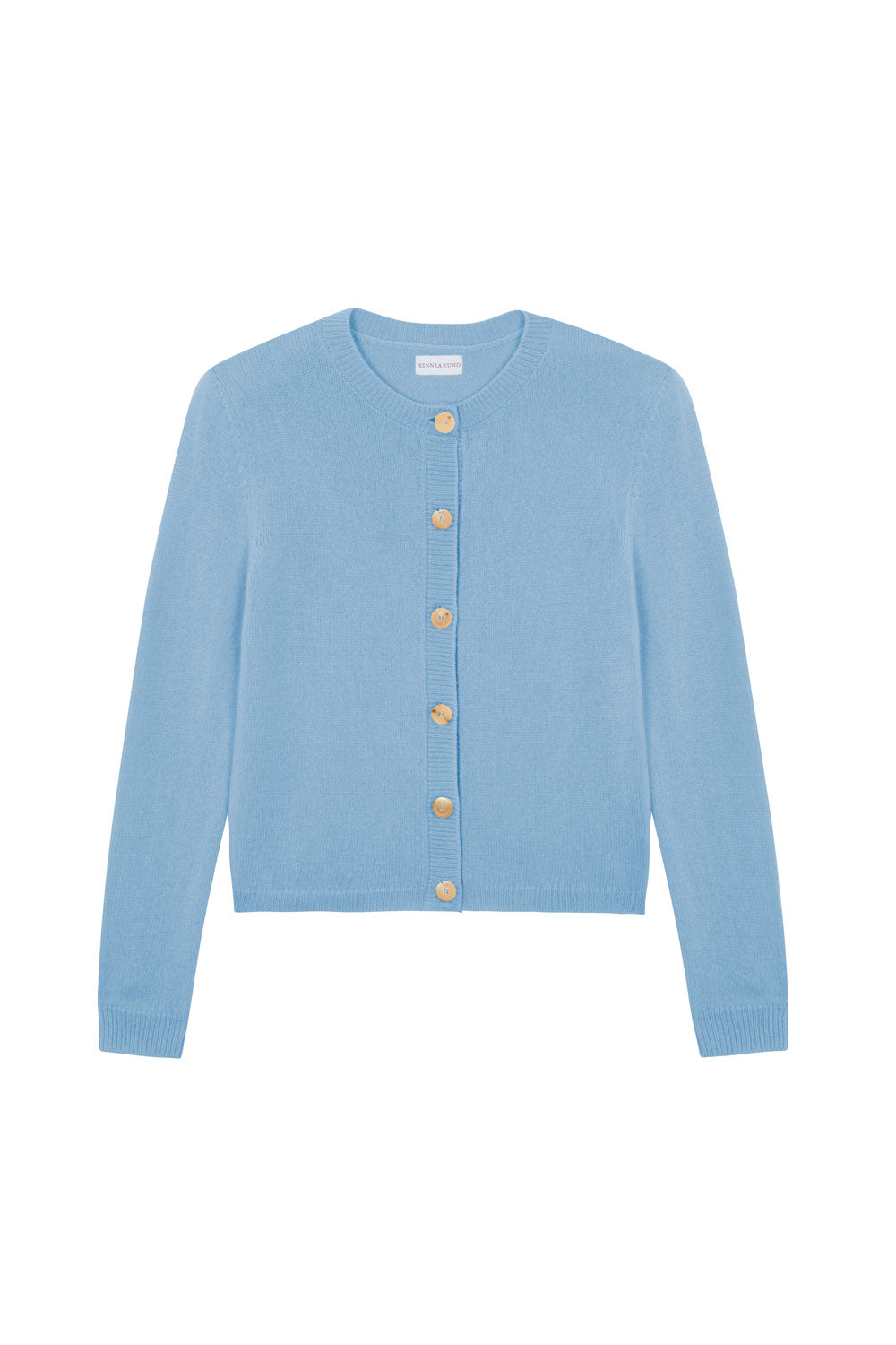 Baby blue women cashmere cardigan - packshot | Greta | Linnea Lund