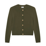 Khaki women cashmere cardigan - packshot | Greta | Linnea Lund