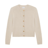 beige fitted cashmere cardigan | Greta | Linnea Lund