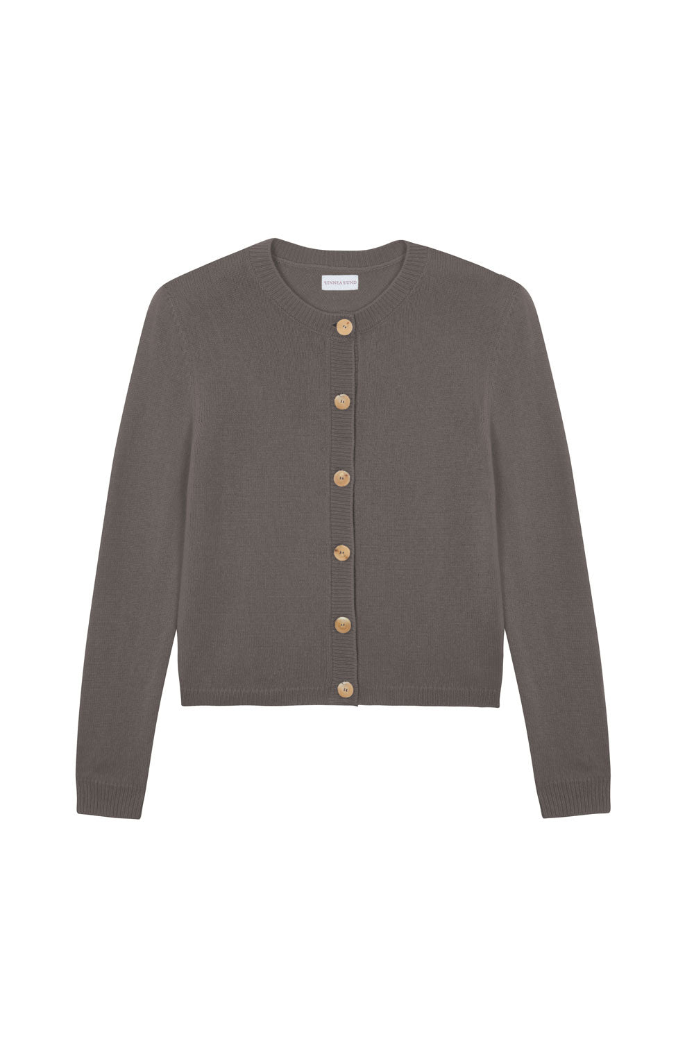 brown fitted cashmere cardigan | Greta | Linnea Lund