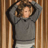 Reversible grey cashmere sweater - look | Elle Macpherson x Linnea Lund