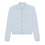 Women lightweight cashmere polo neck cardigan baby blue | Gunilla | Linnea Lund