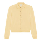 Women lightweight cashmere polo neck cardigan yellow | Gunilla | Linnea Lund