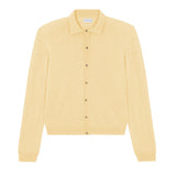 Women lightweight cashmere polo neck cardigan yellow | Gunilla | Linnea Lund