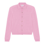 Women lightweight cashmere polo neck cardigan pink | Gunilla | Linnea Lund